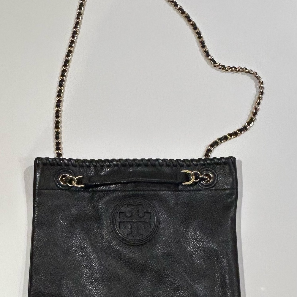 Tory Burch Black Leather Chain Shoulder Bag